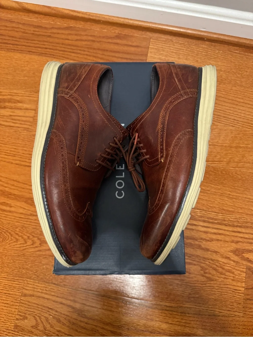 Cole Haan Men's Brown Leather Wingtip Oxfords
